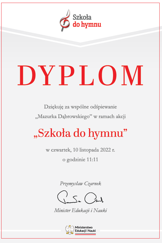 Szkoła do hymnu